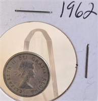 1962 Elizabeth II Canadian Silver Dime