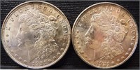 (2) 1921-D Morgan Silver Dollar Coins