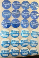 24 McGovern Political buttons from 1972