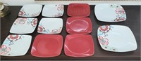 large floral dishware set