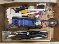 Knives, Pizza Cutter, Whet Rocks, & More