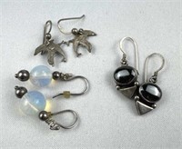 (3) 925 Silver Pairs of Dangle Earrings