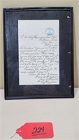 1872 John Damrell Signed Letter Boston Fire