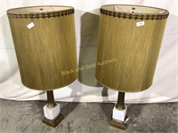 Pair of Marble Base Table Lamps