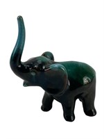 Blue Mountain Pottery Elephant With Trunk Up