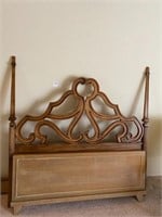 Queen Carved Wood Headboard / Footboard