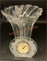 Crystal vase and clock