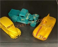 Vintage plastic model and toy cars