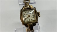 Marked 10k solid gold Benrus womens watch