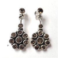 $200 Silver Smokey Quartz Earrings