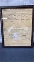 2 Antique 1882 Framed Post Office Telegraphs