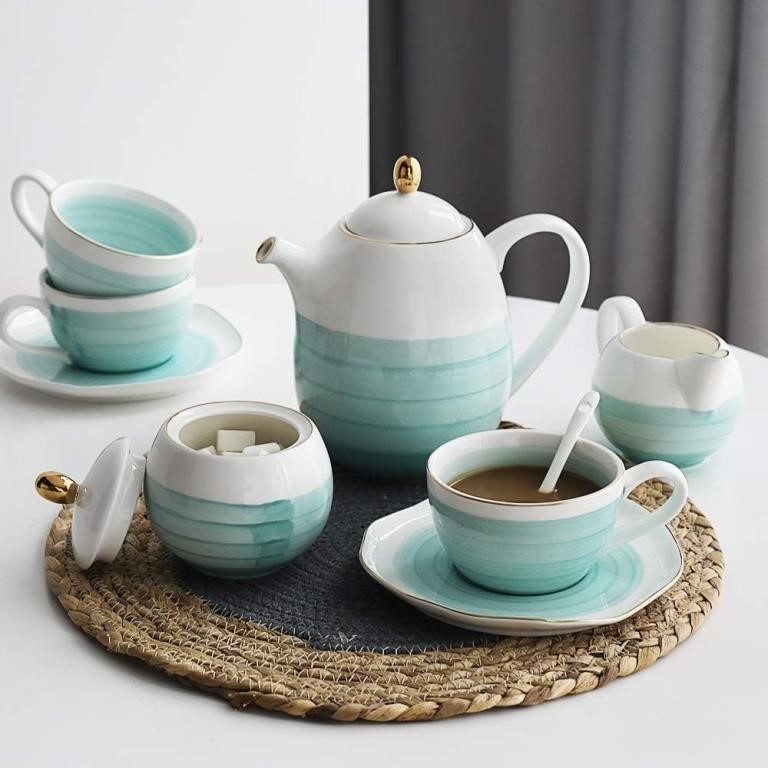 Sweejar Porcelain Tea Sets, 8 oz Cups & Saucer
