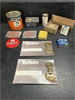 LARGE LOT OF TOBACCO TINS AND OTHER ADVERTISING