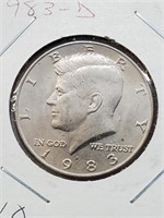Uncirculated 1983-D Kennedy Half Dollar