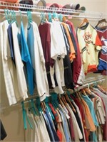 Men's clothes-tees, wind breakers, hats mostly L