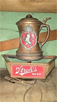 VTG STROH'S BEER LIGHT STEIN WALL COPPER