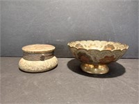 Vintage Peacock Cloisone Brass Bowl and Kelva Trin