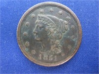 1851 BRAIDED HAIR LARGE CENT - FINE DETAILS
