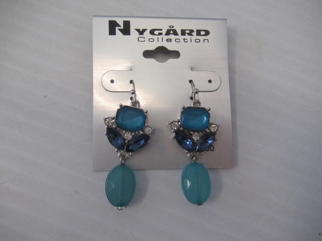 Nygard Blue Crystal Drop Earring