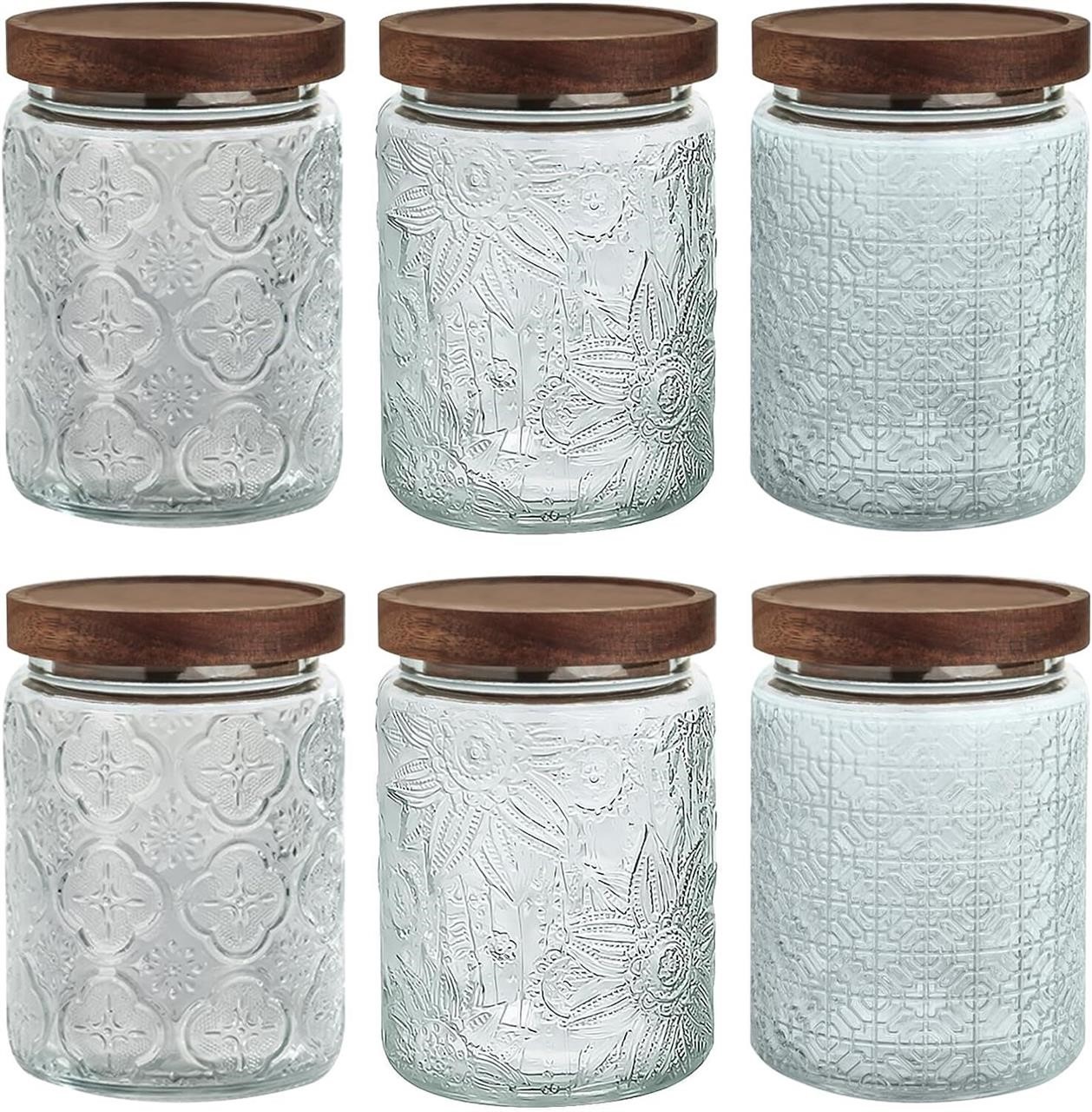 Vintage Glass Jar w/Airtight Lid  6Pack  700ml