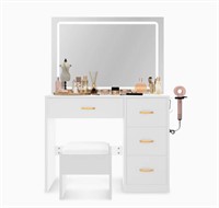 Hernest Mirror Makeup Vanity with 4 Drawers