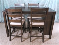 ASHLEY COUNTER HEIGHT TABLE & 4 CHAIRS-WINE STORAG
