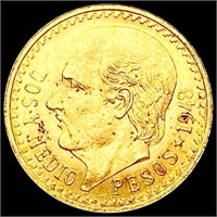 1848 Mexico .0603oz Gold 2 1/2 Pesos UNCIRCULATED