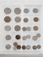Coins with odd shapes and metal compositions.