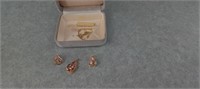 10K Black Hills Gold Pendant + Earrings