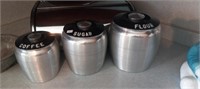 Vintage Spun Aluminum Canister Set + Metal