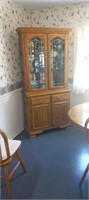 Nice Modern Oak Lighted China Cabinet