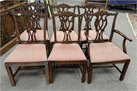 6 Antique Reproduction Chippendale Dining Chairs