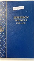 Jefferson Nickels 1938-1964 Album (18) Coins