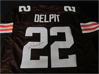 BROWNS GRANT DELPIT SIGNED JERSEY JSA COA