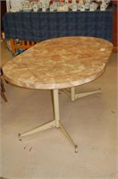 Oval Table with Iron Base & Leaf