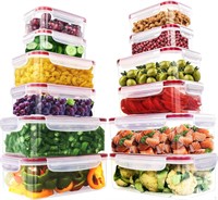 KICHLY 24 Pack Plastic Food Container Set