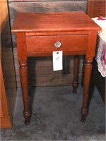 Antique Solid Maple Side Table with Drawer