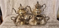 Stunning Silver on Copper Vintage Tea Service