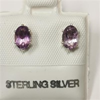 Silver Amethyst(0.8ct) Earrings