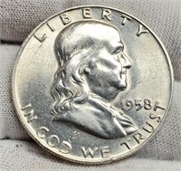 1958-D Franklin Half Dollar MS67 FBL