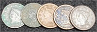 (5) Large Cents: 1827, 47, 2-53?