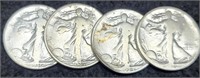 (4) W. Liberty Half Dollars: