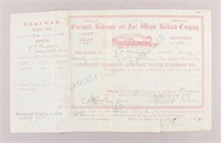 1906 Cincinnati Richmond Fort Wayne Railroad Stock