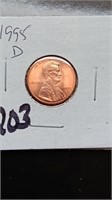 BU 1995-D Lincoln Penny