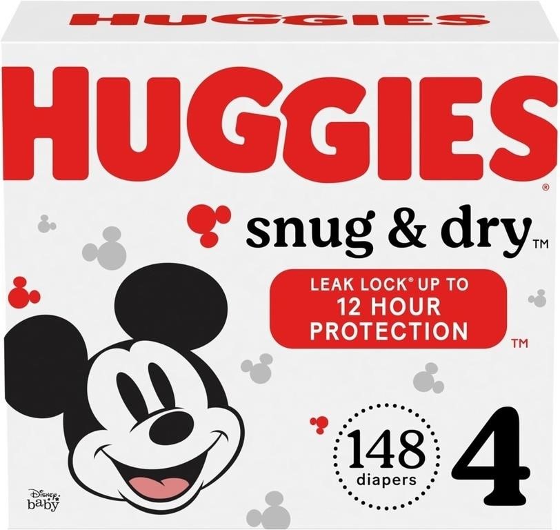 Huggies Size 4 Diapers, 148 Count