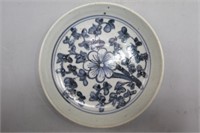 BLUE & WHITE 'FLOWER BRANCH' SAUCER