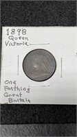 1898 Queen Victoria One Farthing Great Britain Coi