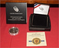 2019P American Legion Comm. Silver Dollar w/ COA &