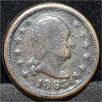 1863 George Washington Bust Civil War Token