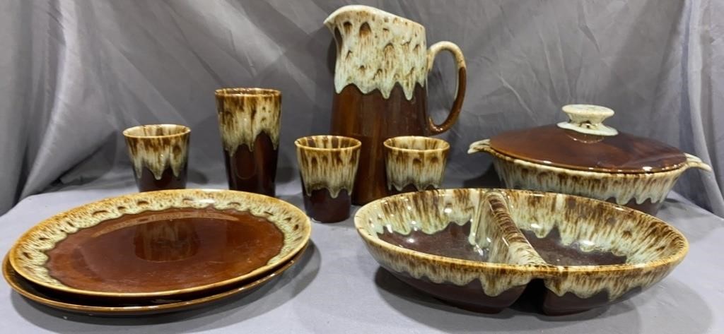 VTG Brown Drip Dinnerware